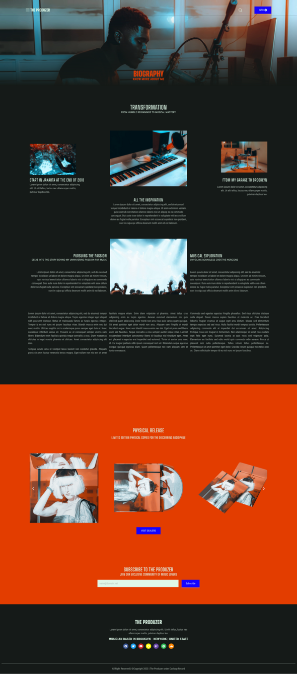 The Produzer - Music & Band Elementor Template Kit