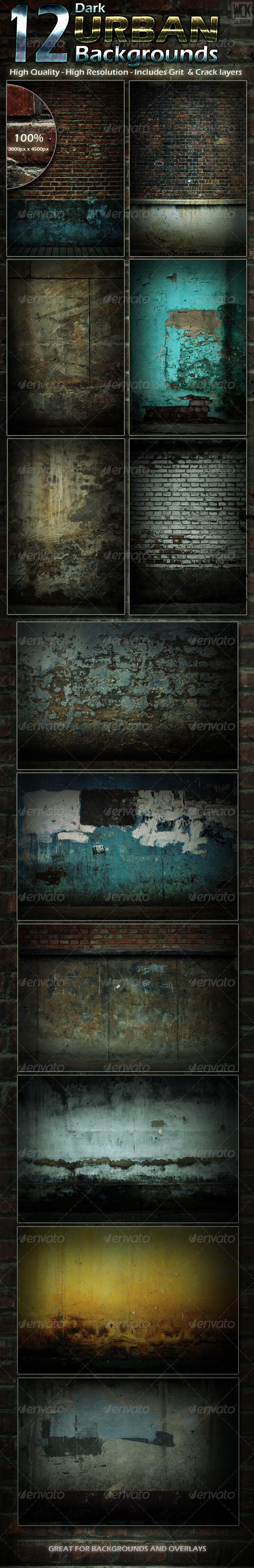 12 Dark Urban Backgrounds - Backgrounds Graphics