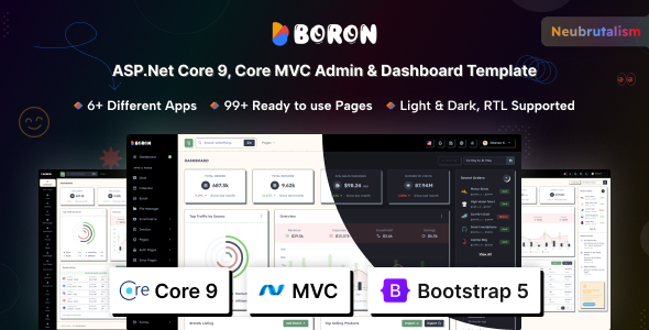 Boron – ASP.NET Core 9 & Core MVC Admin Dashboard Template
