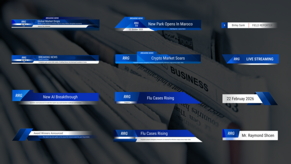 Modern News Lower Thirds Elements template preview