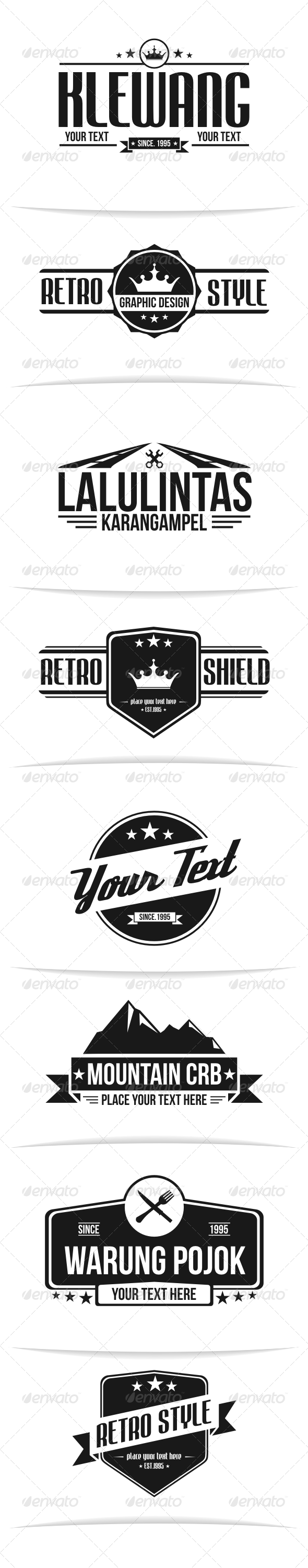 Retro Badges - Badges & Stickers Web Elements