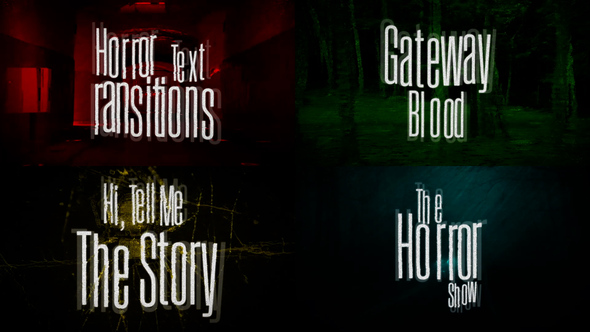 Horror Text Transitions Elements template preview