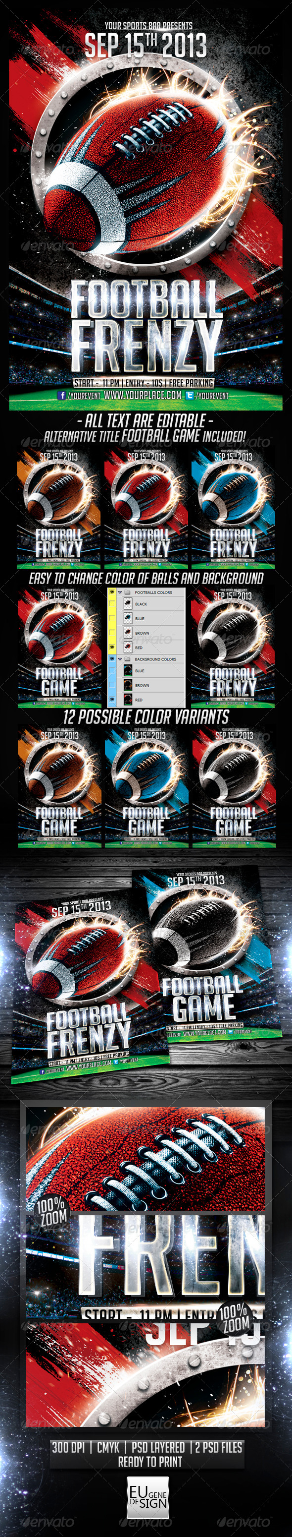 Football Frenzy Flyer Template - Sports Events