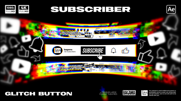 Youtube Glitch Subscribe Elements template preview