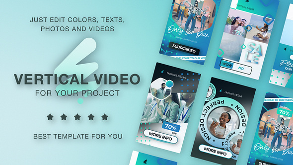 Blue Medical Vertical Promo Video Displays template preview