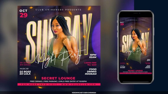 Night Club Flyer v26 Openers template preview