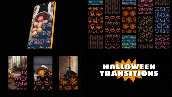 Halloween Brush Transitions Elements template preview