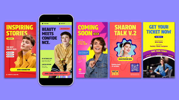 Podcast Instagram Story Openers template preview