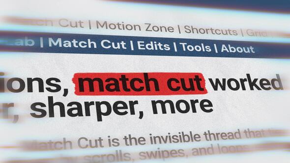 Match Cut Universal Openers template preview