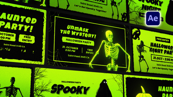 Halloween Mystery Posters Openers template preview