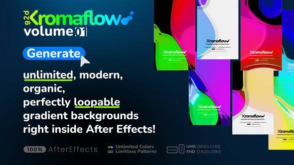 Generative Organic Fluid Gradient Background Loops - Kromaflow Volume 01 Elements template preview