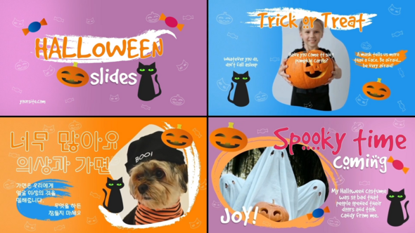 Kids Halloween Typography Slideshow for After Effects Openers template preview