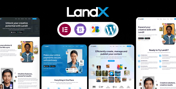 LandX Multipurpose WordPress Theme, Software Application Landing Pages Builder for Marketing Agency