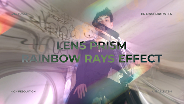 Lens Prism Rainbow Rays Effect Elements template preview