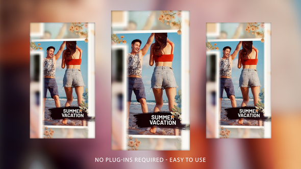 Vertical Summer Vacation Video Displays template preview