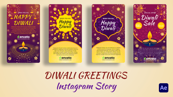 Diwali Greething Vertical Video Displays template preview
