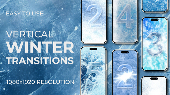Winter Frost Ice Snowball Vertical Transitions Elements template preview