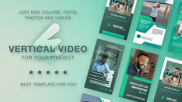 Vertical Promo Teal  Green Video Displays template preview