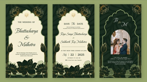 Indian Flower Wedding Invitation Openers template preview