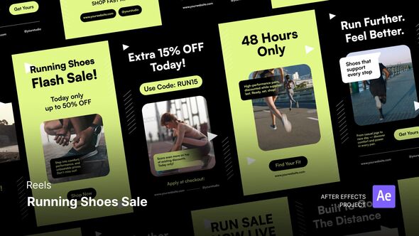 Reels - Running Shoes broadcast-packages template preview