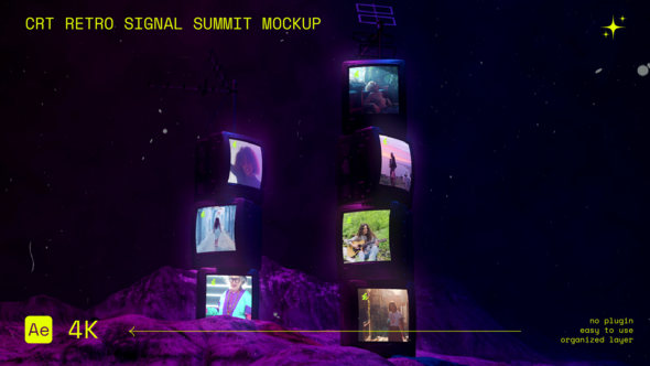 CRT Retro Signal Summit Mockup Video Displays template preview