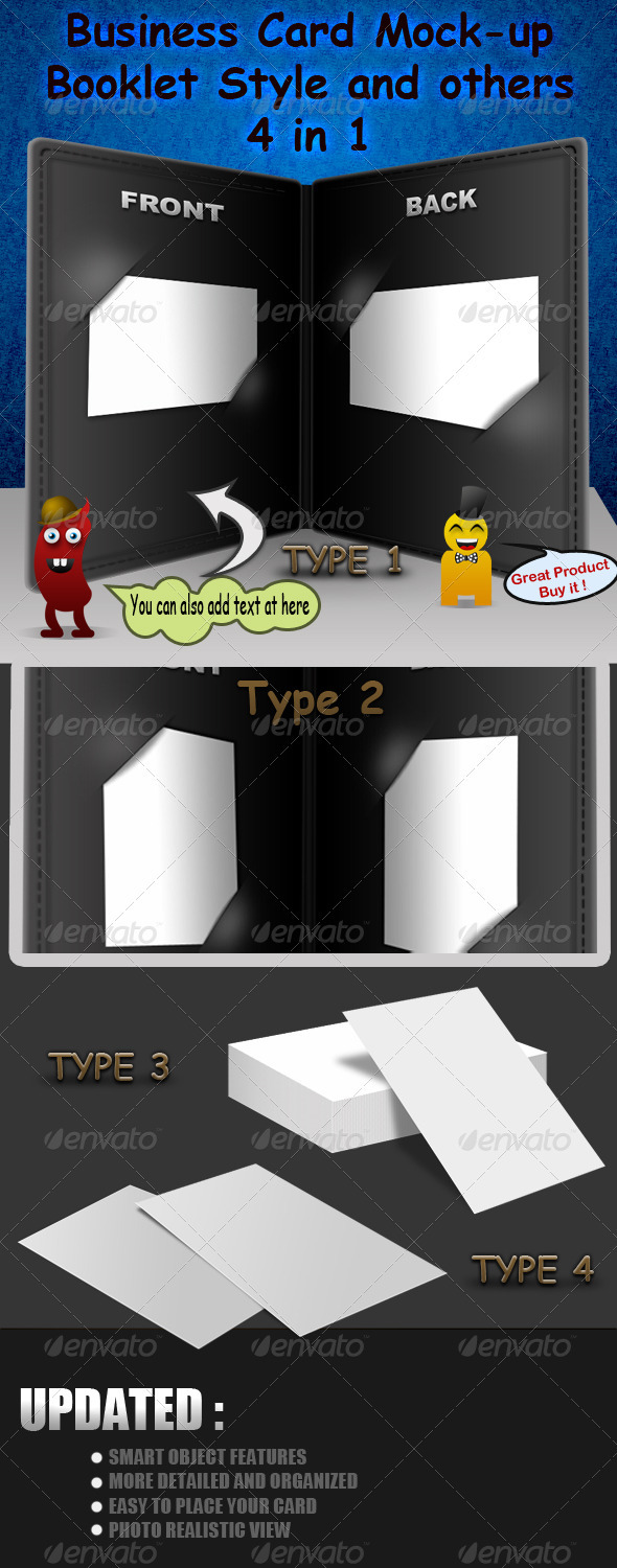 Business card mock-up : Booklet style - Business Cards Print