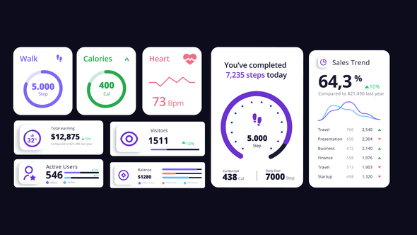Counter Infographic Elements template preview