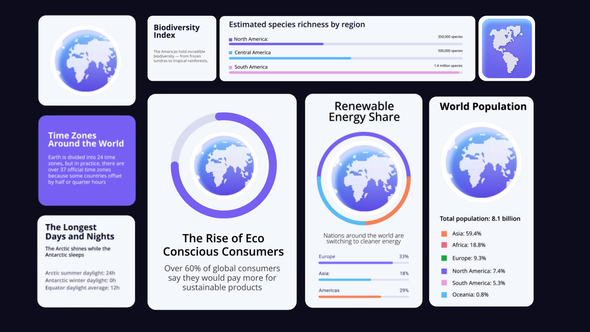 World Maps Infographic Elements template preview