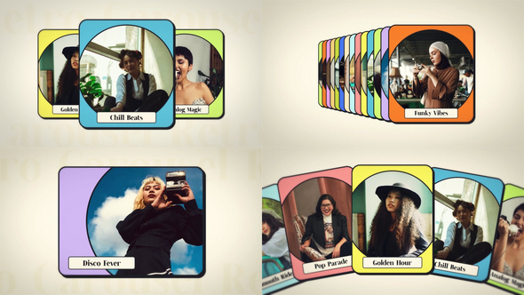 Carousel Retro Style Video Displays template preview