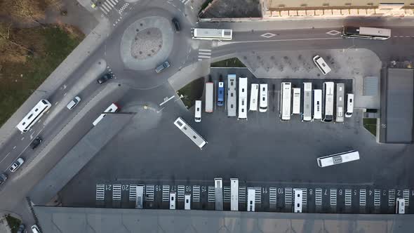 Bus Station Traffic From Above