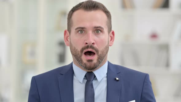 Portrait of Businessman Reacting To Loss, Failure  alt