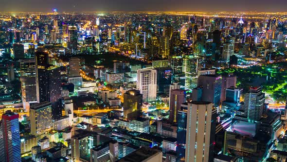 time lapse of Bangkok city at night, Thailand alt