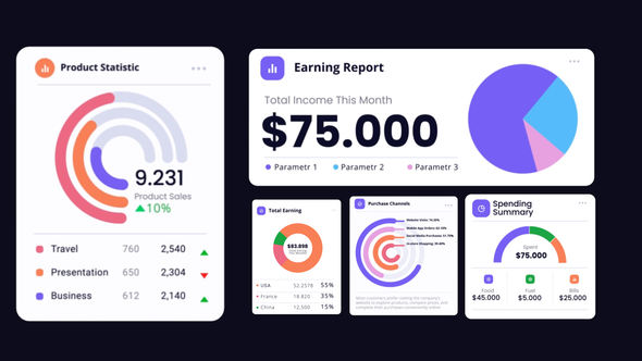 Pie Chart Infographic Elements template preview