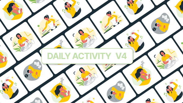 Daily Activity Icon Animation Elements template preview