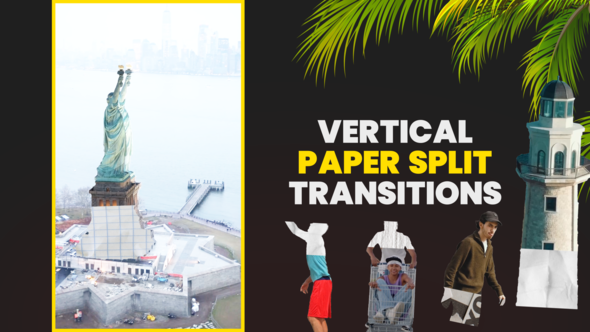 Paper Split Transitions Elements template preview