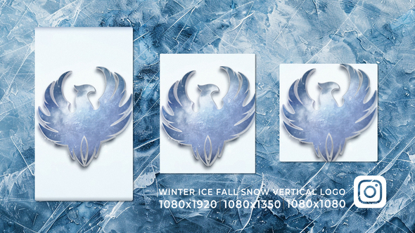 Winter Ice Fall Snow Vertical Story Reel Logo Opener Openers template preview