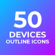 Outline Office Devices and Gadgets Icons Set 