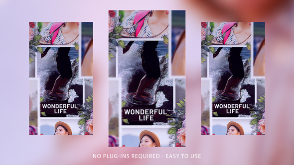 Vertical Summer Vacation Video Displays template preview