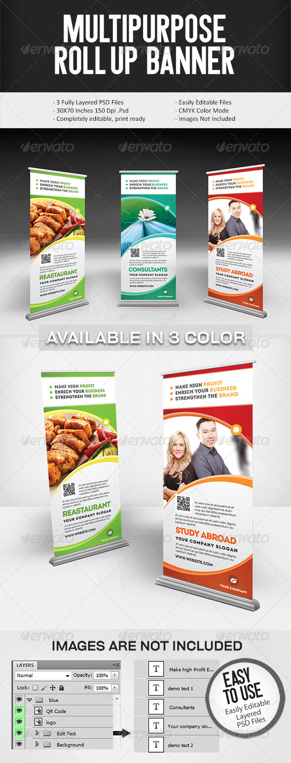 Multi Purpose Roll-On Signage - Signage Print Templates