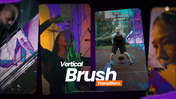 Vertical Brush Transitions Elements template preview