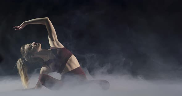 The Girl Relaxes in the Lotus Position