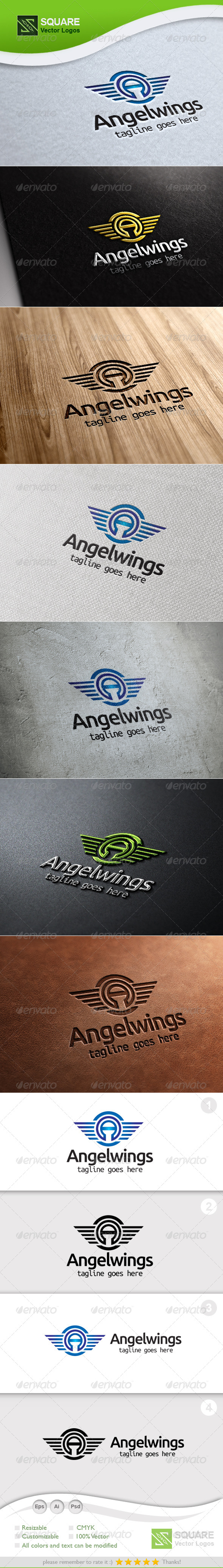 A Letter Wings Vector Logo Template - Letters Logo Templates