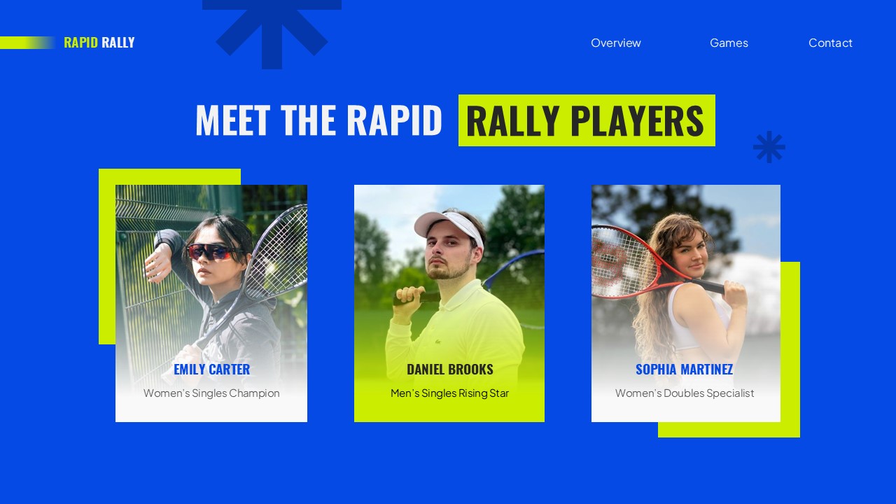 Rapid Rally Tennis Sports PowerPoint Template, Presentation Templates