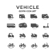 Set Glyph Icons of Vehicle 