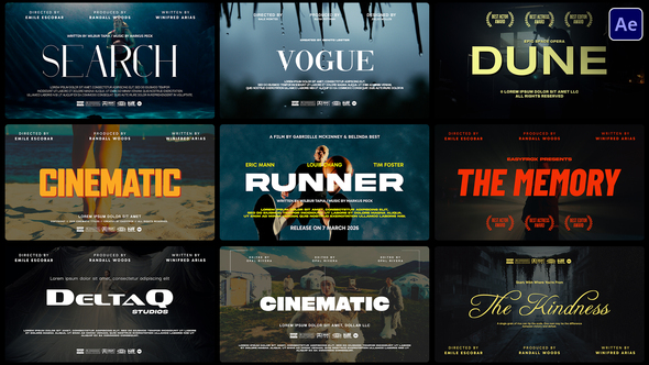 Cinematic Titles Titles template preview