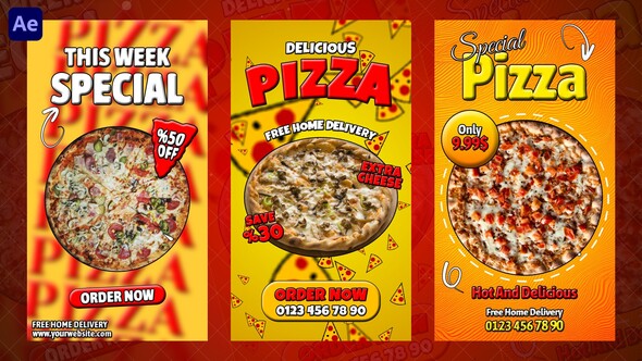 Pizza Instagram Reels Product Promo template preview