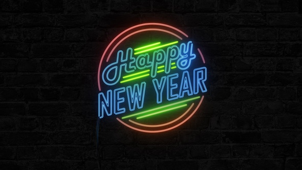 Neon New Year | Alpha Channel