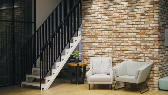 Empty Waiting Area in Business Office Indoors with No People alt
