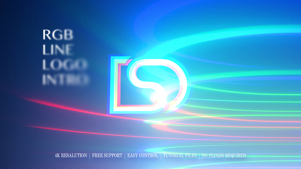 RGB Line Logo Intro Logo Stings template preview