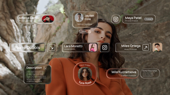 Liquid Glass Lower Thirds Elements template preview